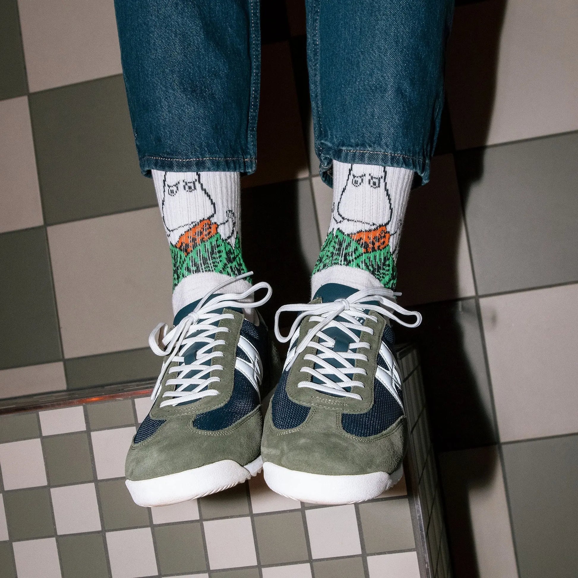 Moomin Jungle Men's Retro Socks - White