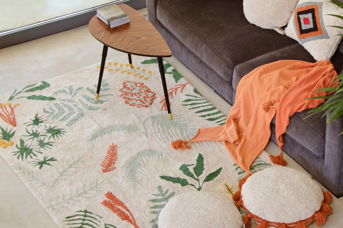 Washable Rug Botanic Plants, 140 x 200 cm 