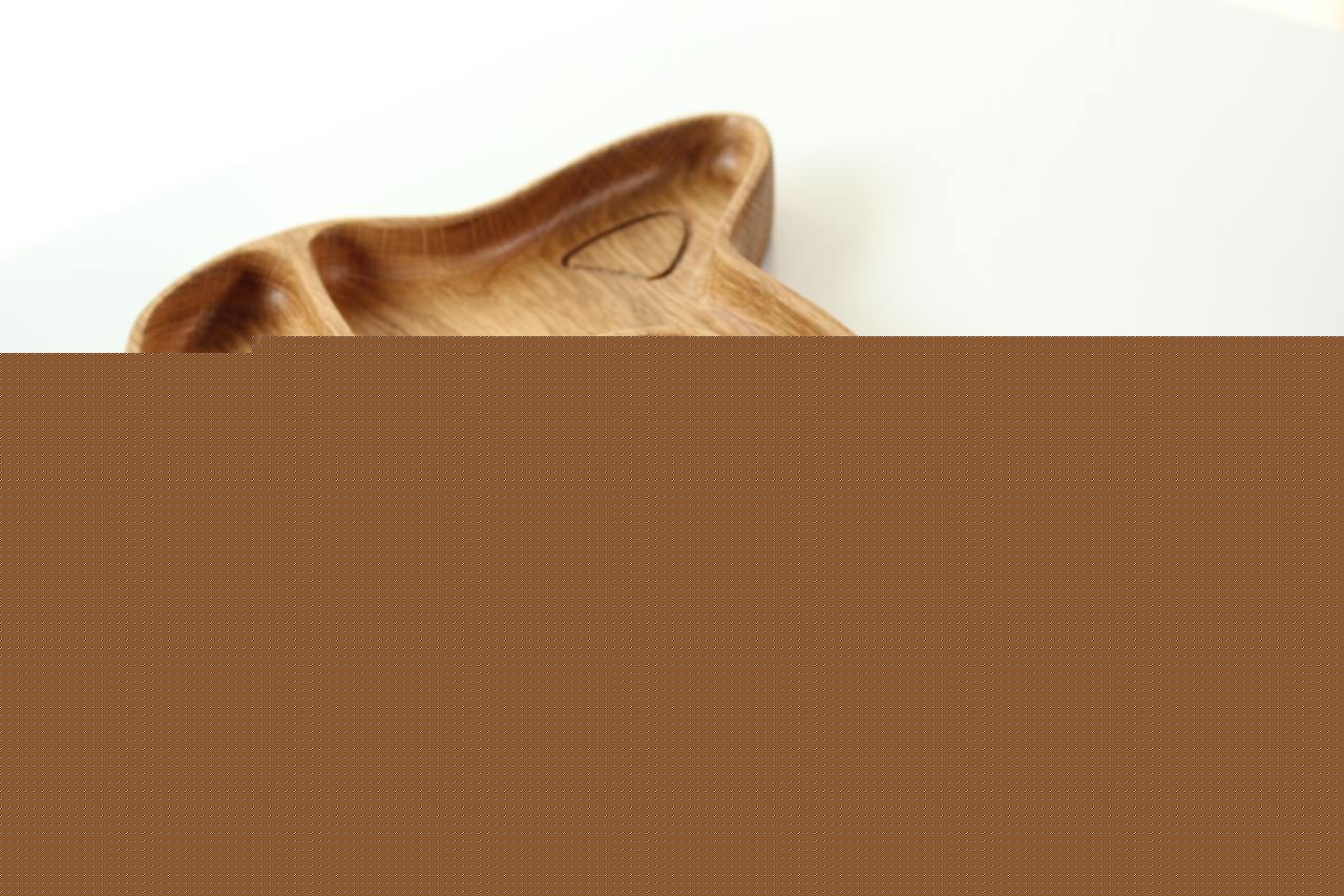 Wooden Plate For Kids - Corgi With 2 Sectors