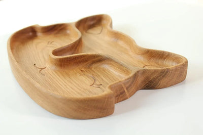 Wooden Plate For Kids - Fox With 2 Sectors
