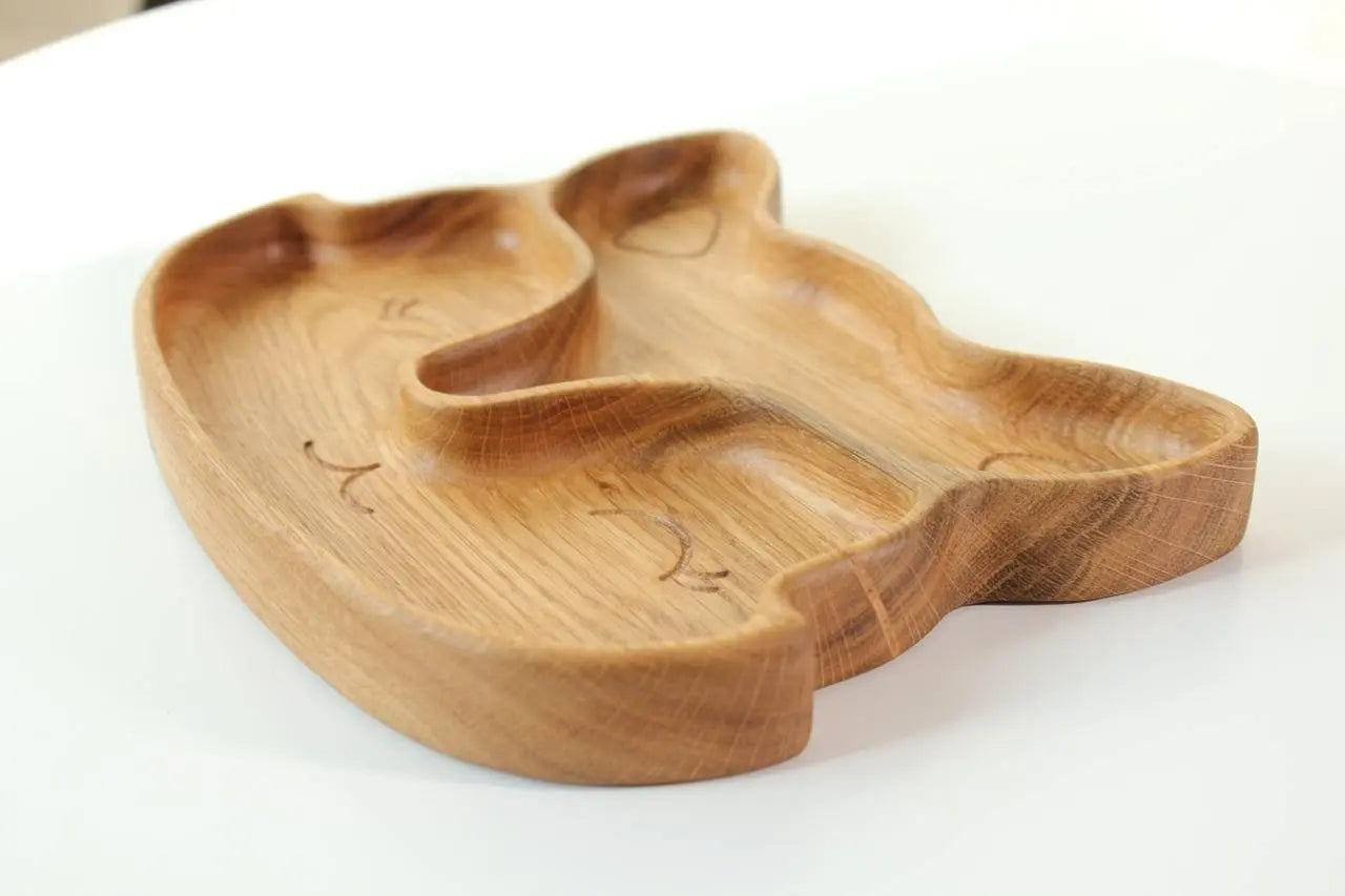 Wooden Plate For Kids - Fox With 2 Sectors