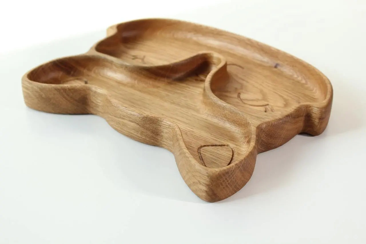 Wooden Plate For Kids - Fox With 2 Sectors